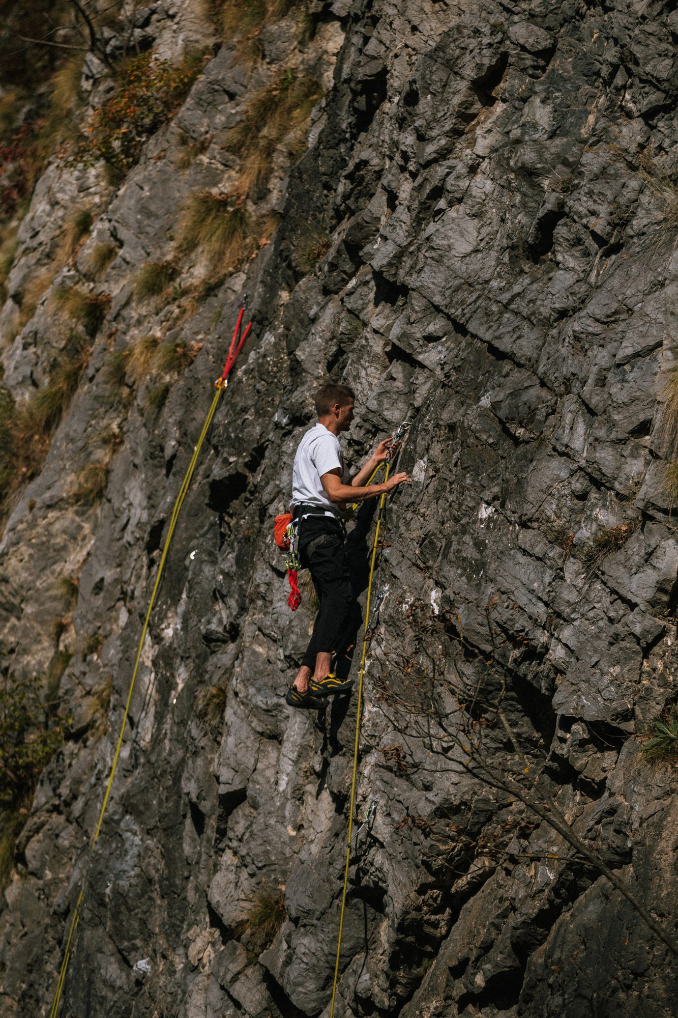 Sport climbing on a rock wall 3